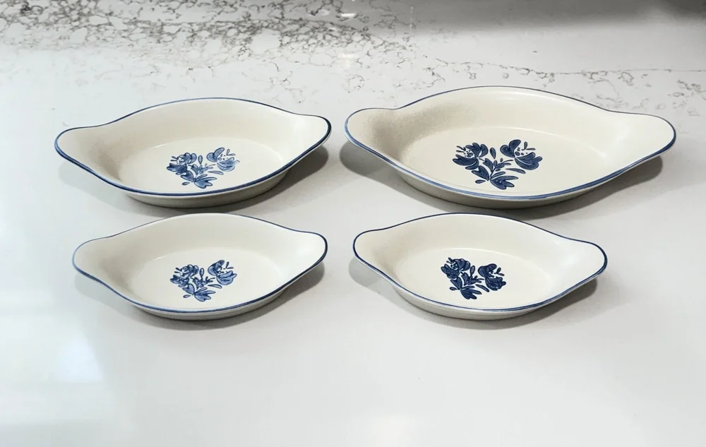 Set of 4 Vintage Pfaltzgraff Yorktowne Au Gratin Dishes 260 265 270 Stoneware